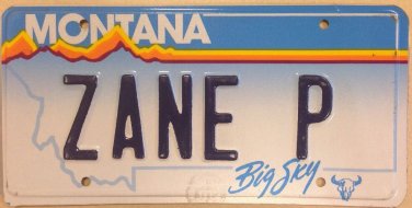 Vanity ZANE ZANY CRAZY P license plate Patrick Paul Peter Philip Piet Patty Pat