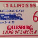 RAILROAD DAYS GALESBURG TRAIN license plate Locomotive Railway Rail Track Loco