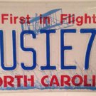 North Carolina vanity SUSIE 70 license plate 1970 Suzanne Susan Suzana