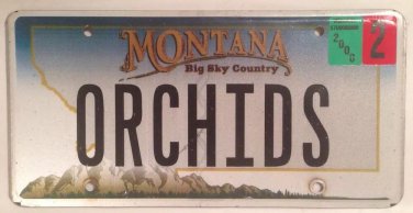 Vanity ORCHIDS license plate National Park Mountain Wild Flower Bouquet Forest