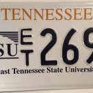 ETSU EASTERN TENNESSEE STATE UNIVERSITY license plate Buccaneers Bucky Johnson
