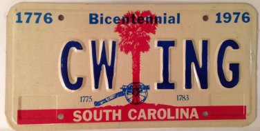 Vanity CW ING C WING license plate Star Wars Plane Pilot Space Wings Airlines