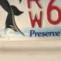 WILDLIFE WHALE license plate RW VU Wild Animal fish Cetacea Marine Mammal Ocean
