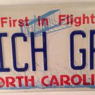 North Carolina vanity RICH GIRL license plate Money Dollar Wealthy Cash Fortune