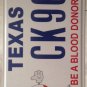 Texas GIVE BLOOD DONOR license plate cowboy Donation transfusion Platelet Draw