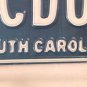 South Carolina vanity MC DOW MCDOW license plate McDowell Mac Do Down MacDowell