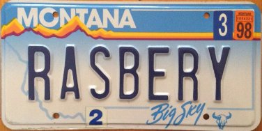 Montana vanity RASPBERRY license plate Fruit Farmer Farm Berry Food Sweet Cake