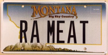 Vanity RAW MEAT license plate steak tartare sushi sashimi oyster carnivore Food