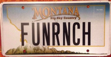 Montana vanity FUN RANCH license plate Horse Cow Cowboy Farm Cowgirl Agriculture