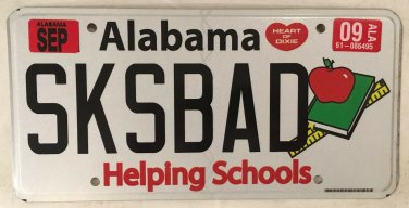 AL TEACHER SCHOOL vanity SUCKS BAD license plate Educator Professor Schoolmaster
