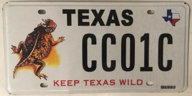 TX WILDLIFE HORNED LIZARD license plate Horn Frog TCU Reptile Wild Desert Animal