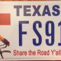 TX SHARE THE ROAD license plate Bicycle Motorcycle Bike Biking Amstrong Harley