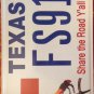 TX SHARE THE ROAD license plate Bicycle Motorcycle Bike Biking Amstrong Harley