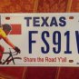 TX SHARE THE ROAD license plate Bicycle Motorcycle Bike Biking Amstrong Harley