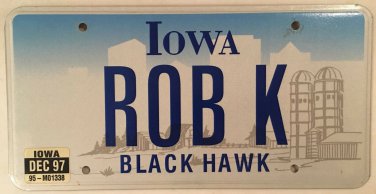 Vanity ROB K ROBERT license plate Robby Robbie Bob Bobby Robin Robyn Robson Robb