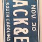 Vanity JACK & EH license plate John Elaine Ellen Emma Ehud Ely Jackie Jackson SC
