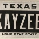 TX STAR vanity KAYZEE KAYSEE KAYCE license plate Kacie Kasey Kaycee Kacee Kaycie