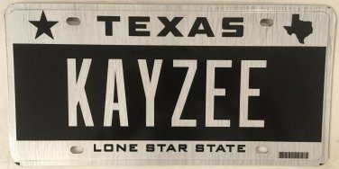TX STAR vanity KAYZEE KAYSEE KAYCE license plate Kacie Kasey Kaycee Kacee Kaycie