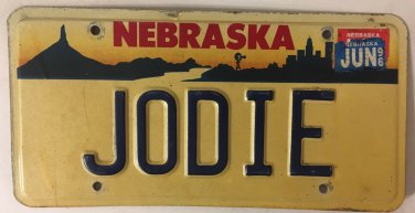 Nebraska vanity JODIE JODY license plate Judith Judy Jodi Judie Jodee Jodey
