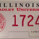 Illinois BRADLEY UNIVERSITY license plate Peoria Braves Kaboom Gargoyle Brave