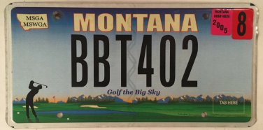 GOLF THE BIG SKY license plate Golfing Golfer Tee Club Course
