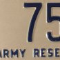 U.S. ARMY USAR license plate Low #75 Infantry Reserve VMI Military