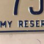 U.S. ARMY USAR license plate Low #75 Infantry Reserve VMI Military
