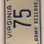 U.S. ARMY USAR license plate Low #75 Infantry Reserve VMI Military
