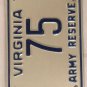 U.S. ARMY USAR license plate Low #75 Infantry Reserve VMI Military