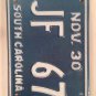 Vanity JF JEFF 67 1967 license plate Jeffrey Jefferson Jef John Jack Joseph Joe