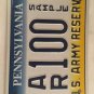 Pennsylvania U.S. ARMY RESERVE license plate USA Military USAR 100 Infantry Penn