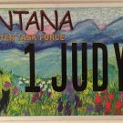 PET vanity 1 JUDY license plate Judith Judi Jody Judit Judee Judey Judye Judie