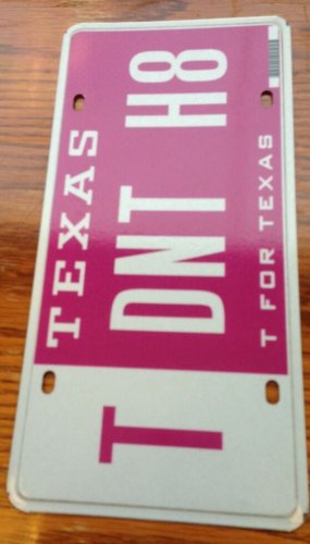TX vanity DON'T H8 HATE license plate Love Tolerance Respect Hatred Racism enjoy