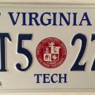 VIRGINIA TECH University HOKIES license plate Hokie HokieBird Blacksburg VT