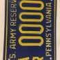 Pennsylvania U.S. ARMY RESERVE license plate USA Infantry Soldier Military PA