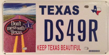 Don't Mess with TX RECYCLING license plate environment waste reduction cleanup