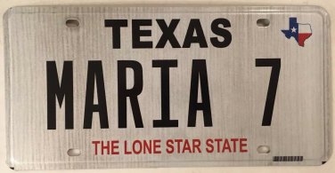Vanity MARIA license plate Mary Marie Mariah Mia Marian Marianne Masha Mimi Mari