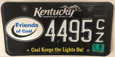 FRIENDS COAL license plate Lights Electricity Energy Mine Coalfield Mining Miner