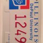 Illinois DEPAUL UNIVERSITY license plate Lincoln Park Chicago Blue Demons Demon