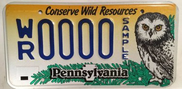 PA WILDLIFE SAW WHET OWL license plate Wild Night Barn Animal National Park Hoot