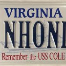 USS COLE vanity AN HONOR license plate Military Family Navy Serve Service Ship