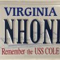 USS COLE vanity AN HONOR license plate Military Family Navy Serve Service Ship