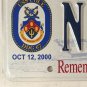 USS COLE vanity AN HONOR license plate Military Family Navy Serve Service Ship