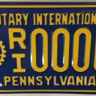 PA ROTARY INTERNATIONAL CLUB license plate Rotarian Evanston Service Above Self