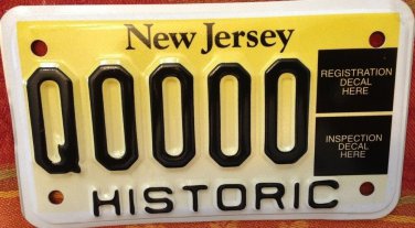 New Jersey HISTORIC MOTORCYCLE license plate sample classic bike rod Harley BMW