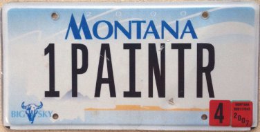 Montana vanity PAINTER license plate Artist Craftsman Painting Paint Brush Art