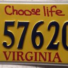 Virginia CHOOSE LIFE license plate God abortion pro choice fetus kid child