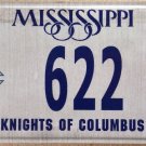 Knights Of Columbus license plate Fraternal In Service To One All KofC McGivney
