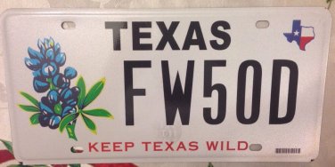 Keep TEXAS WILD license plate Flora Botanical Environment Flowers plants Nature