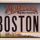 Vanity BOSTON license plate New England Mass Patriots Red Sox Celtics Bruins BU